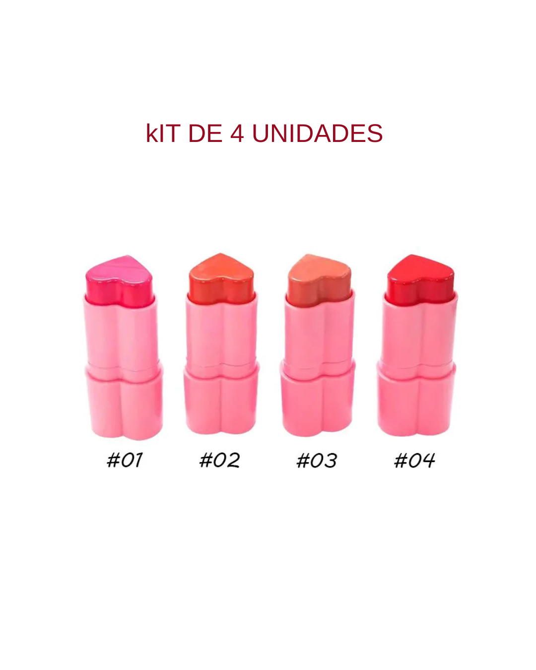 Kit de 4 uni rubor corazón GB - Lua & Neve