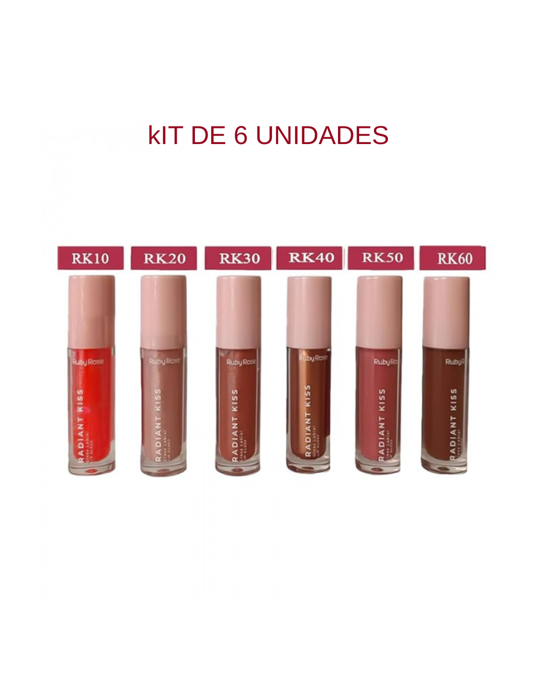 Kit de 6 uni Gloss Radiant - Ruby Rose