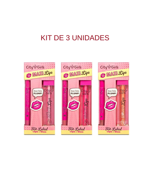 Kit de 3 uni combo gloss y lapiz - City Girl