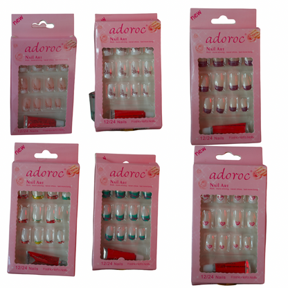 Press On Nails, Con Pegamento