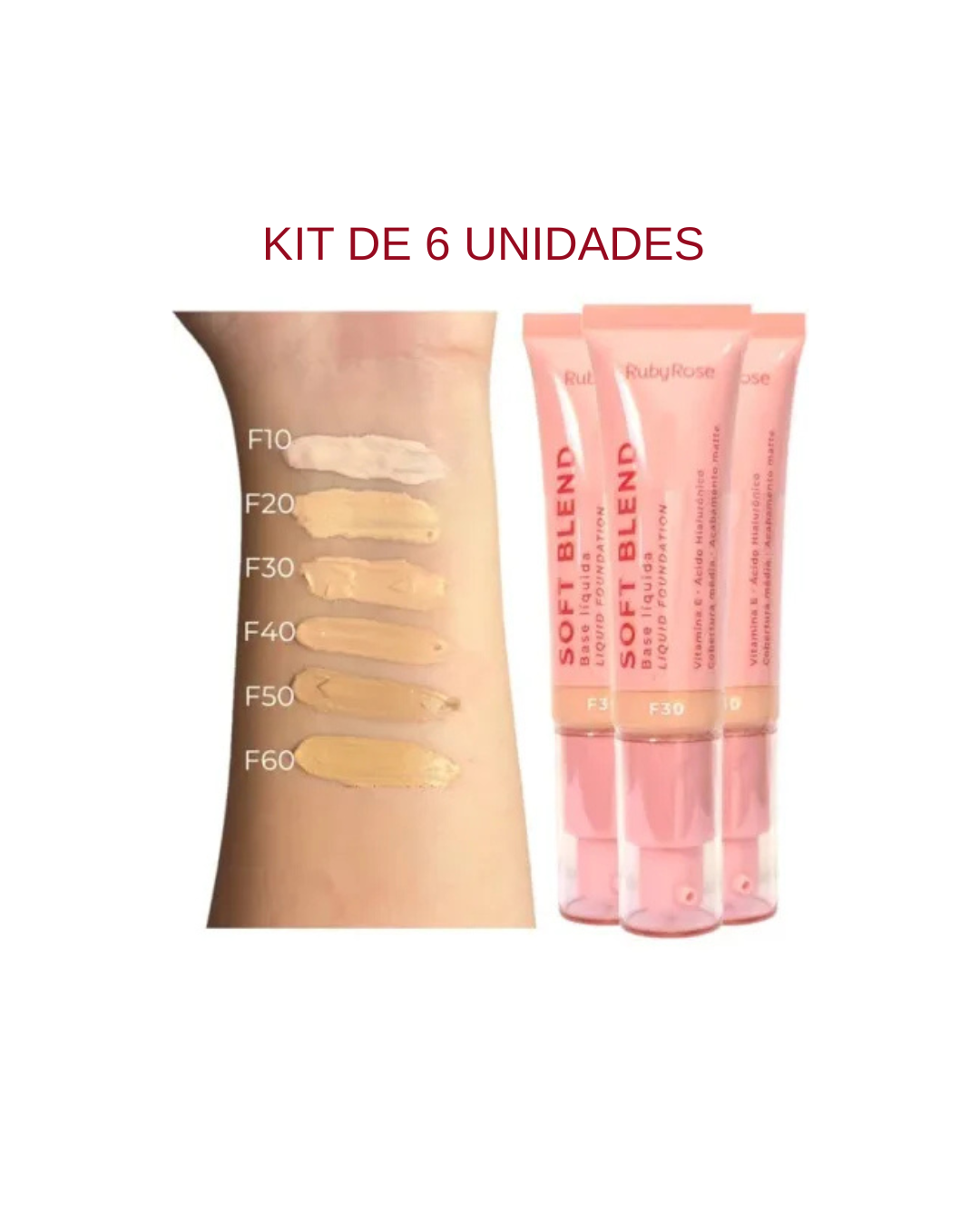 Kit de 6 uni base  - Ruby Rose