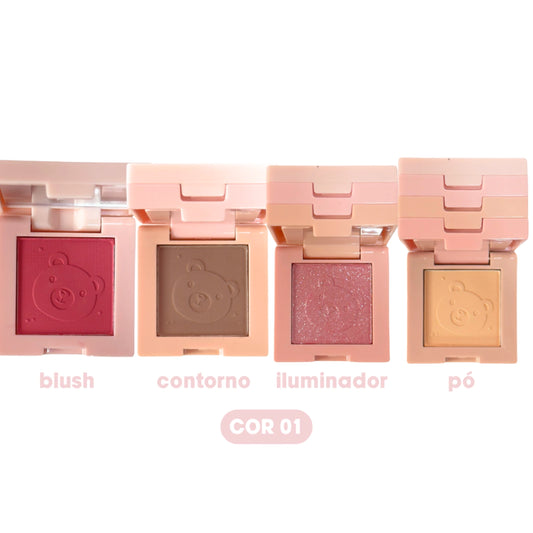 4 En 1 Rubor, Iluminador, Polvo y contorno - Lua & Neve
